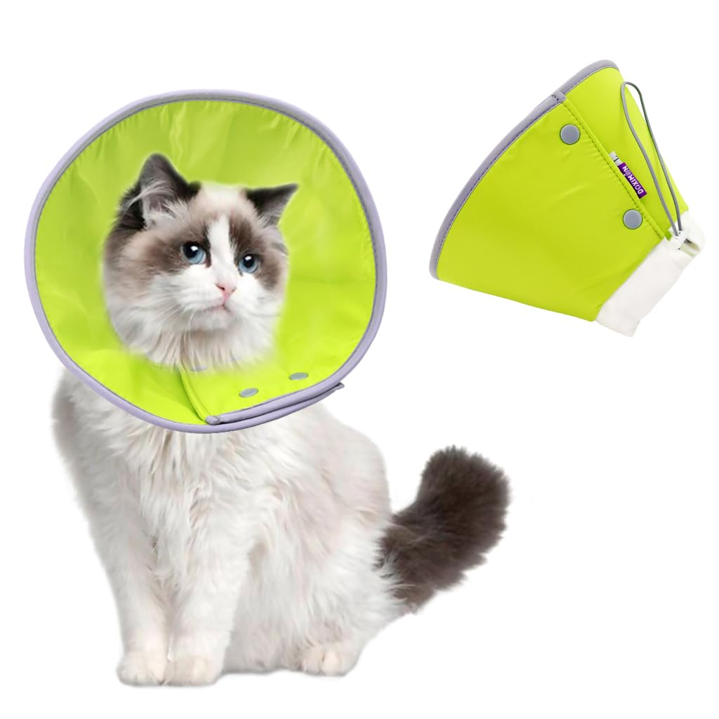 Qpets Cat Cone Collar Adjustable Drawstring Collar Polyester Cat Cones After Surgery Pet Dog Cat Recovery Cone Collar Comfy Cone Protective Collar for Dog Dog Soft Head Neck Cone for Cats 1.5-3Kg (M) Qpets Cat Cone Collar Adjustable Drawstring Collar Polyester Cat Cones After Surgery Pet Dog Cat Recovery Cone Collar Comfy Cone Protective Collar for Dog Dog Soft Head Neck Cone for Cats 1.5-3Kg (M)